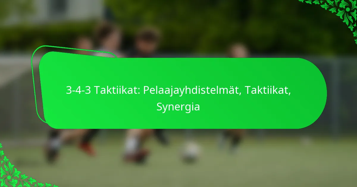 3-4-3 Taktiikat: Pelaajayhdistelmät, Taktiikat, Synergia