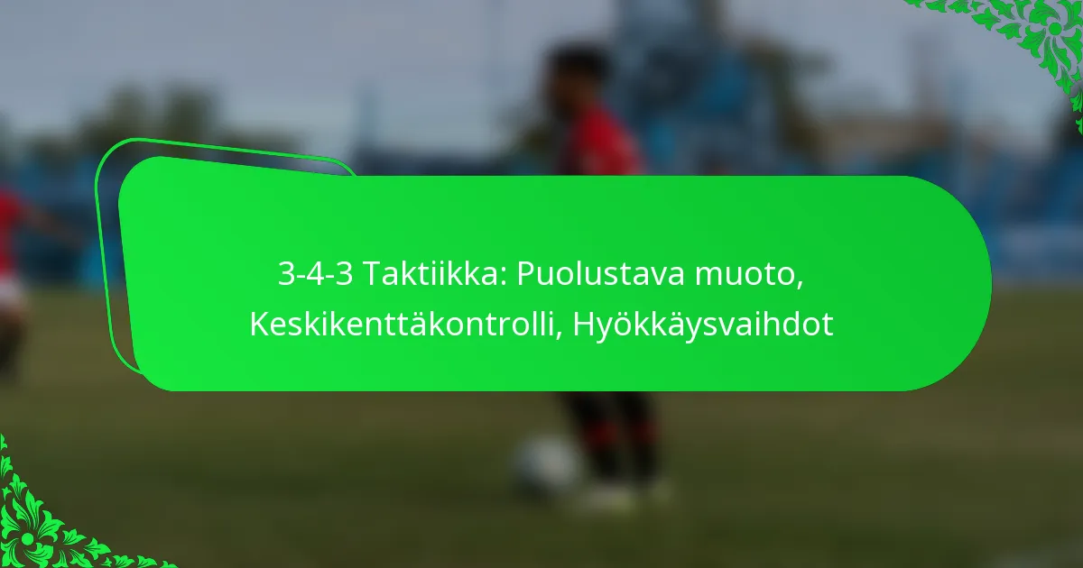 3-4-3 Taktiikka: Puolustava muoto, Keskikenttäkontrolli, Hyökkäysvaihdot